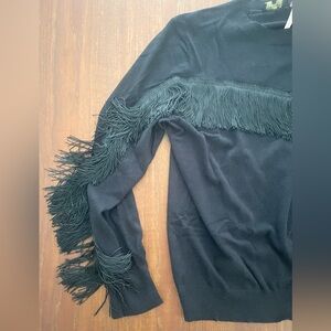 Ted Baker fringed black sweater XL